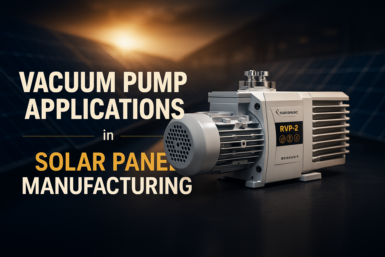 پمپ وکیوم صنعتی مورد استفاده در فرآیند تولید و لمینیشن پنل‌ های خورشیدی برای ایجاد خلاء یکنواخت و افزایش راندمان ماژول